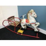 Vintage Mobo Toys child's tin rocking horse