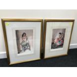 Two Limited edition William Russell Flint prints. Both 370/850. Measure 54x42.5cm inc frame.