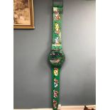 A Large Swatch watch shop adverting clock. Measures 200cm in length. Working.