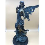 A large Bronze Fairy figurine. Stands 39cm in height.