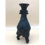 19th Century Antique Chinese bronze vase, Sat upon 3 Elephant head feet. Ornately designed. Stands