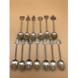 A Collection of Continental Silver spoons. Tested silver.