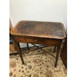 An early 1700's Georgian burr walnut Console/Window table, with original castor feet.