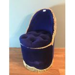 A Vintage bedroom tub chair, Styled with button top seat area. Measures 72cm in height