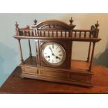 A fine example of An Edwardian mantle clock, clock movement with bell chime, Makers signed to enamel