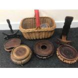 A Basket full of oriental hardwood stands