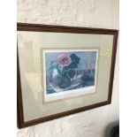 A limited edition lithograph print titled poppies & pansy by Mary Armour and signed in pencil by the