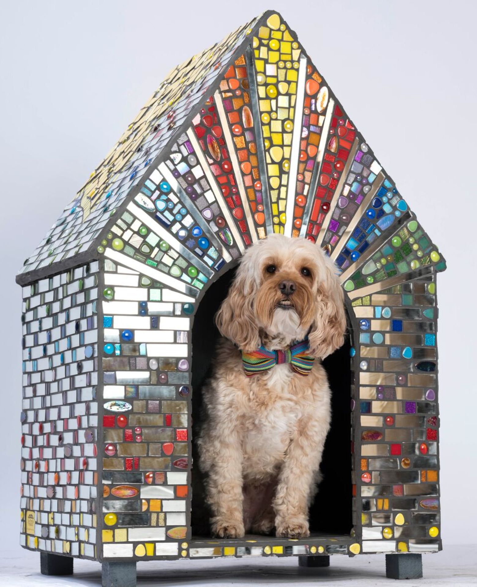 Sue Penrose Mosaics - Rainbow Disco Dog Kennel