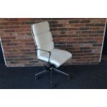 Milani Clip P Executive Chair - White with Chrome Frame & Chrome Aluminium Arms