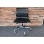 Charles Eames EA 101 with hard castors by ICF in Retro Black Leather