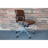 Milani Clip D Executive Chair in Black with Chrome Frame & Arms in Chromed Aluminium Milani