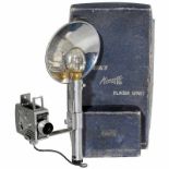 Minute 16 mit Original-Blitzgerät, um 1949 Universal Camera Corp. USA. Metallgehäuse, Format 12 x 14
