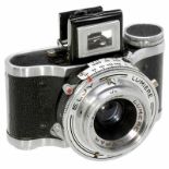 Miniaturkamera "Eljy", 1950 Lumière, Frankreich. Kleine Kamera - großes Format. Aufnahmeformat 24