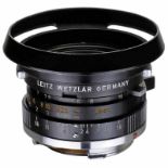 Summicron 2/35 mm, 1969 Leitz, Wetzlar. Nr. 2329637, schwarz, vorstehender Blendenhebel, 2.