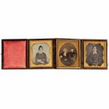 3 Daguerreotypien (Achtelplatte), um 1845-50 Anonym, vermutlich England. 2 Damenportraits und einmal