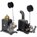 Zwei 35mm-Kinematographen von Plank, um 1910 E. Plank, Nürnberg. 1) Kinematograph und Laterna