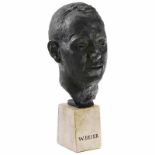 Bronzebüste "W. Beier", um 1930 Bronzeguß-Büste von Woldemar Beier, Freital bei Dresden (Kamera-