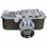 Leica III (F) mit Serenar 1,9/50 mm, 1936 Leitz, Wetzlar. Nr. 216905, Chrom, mit Canon Serenar 1,9/