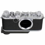 Leica Ic Gehäuse, 1949 Leitz, Wetzlar. Nr. 456661, Sharkskin, mit Gehäusedeckel. Werkseitig umgebaut