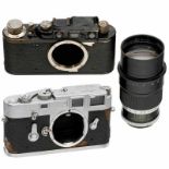 Leica M3 und Leica II (D) Leitz, Wetzlar. 1) Leica M3, Nr. M3-1027985, 1961, Einzelschwungaufzug,