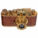 Leica II Fälschung Fed, UdSSR. Auf Basis einer Fed-S, sehr origineller Bezug im Holz-Look ("