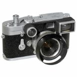 Leica M3 mit Summicron 2/35 mm, 1963 Leitz, Wetzlar. M3-1070196, Einzelschwungaufzug, Chrom, lange