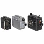 3 Filmkameras für 16mm-Film 1) Zeiss-Ikon "K", um 1937. Filmkamera für 16mm-Film in Kodak-