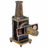 "Typ 720" Magic Lantern by Plank, c. 1885 Ernst Plank, Nürnberg. Black-lacquered body with gold-