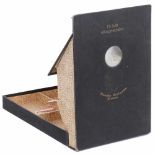 Peep-Show Box "Ein Jeder will es gerne haben", c. 1910 Cardboard box, black leather covering, size