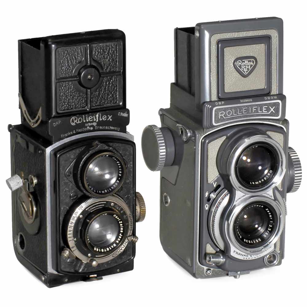 2 Rolleiflex 4 x 4 Cameras Franke & Heidecke, Braunschweig. 1) Rolleiflex 4 x 4, third model, no.