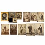3 Ambrotypes and 10 Tintypes, 1860-1905 1) Ambrotype, ¼ plate, portrait of an elderly lady, hand-