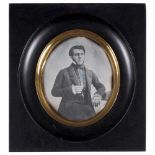 Daguerreotype by B. Leba, Paris, 1854 Photographer's label on back: "B. Leba, Paris", ¼ plate,