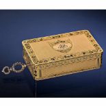 Exceptional 18-Carat Gold and Enamel Musical Pre sentation Snuff Box, c. 1810Playing "Ranz les