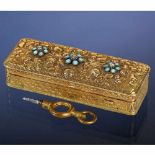 Fine 14-Carat Gold Musical Box by Moulinié, Bautte et Moynier, c. 1815-20With sur-plateau movement
