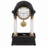 Viennese Musical Portico Clock, c. 1820With 5-inch (13 cm) enameled Roman dial, central seconds