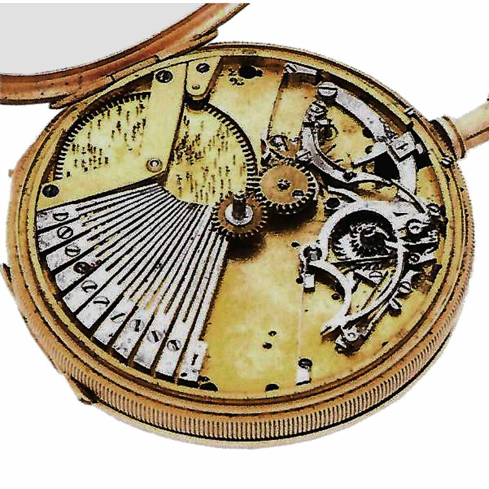 18-Carat Gold Musical Sur-Plateau Pocket Watch, c. 1815With 2-inch (5 cm) enameled Arabic dial, - Image 4 of 4