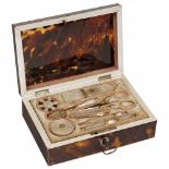 Fine Musical Sewing Necessaire, c. 1825With recessed velvet-covered tray containing mother-of-pearl,