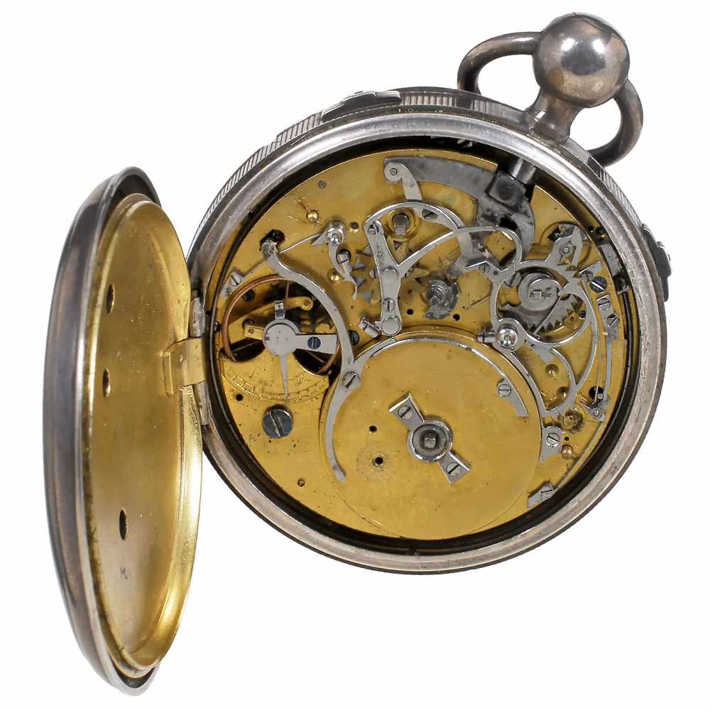 Musical Silver Pocket WatchNo. 6298, date and origin unknown, with 2-inch (5 cm) silver dial with - Bild 4 aus 5