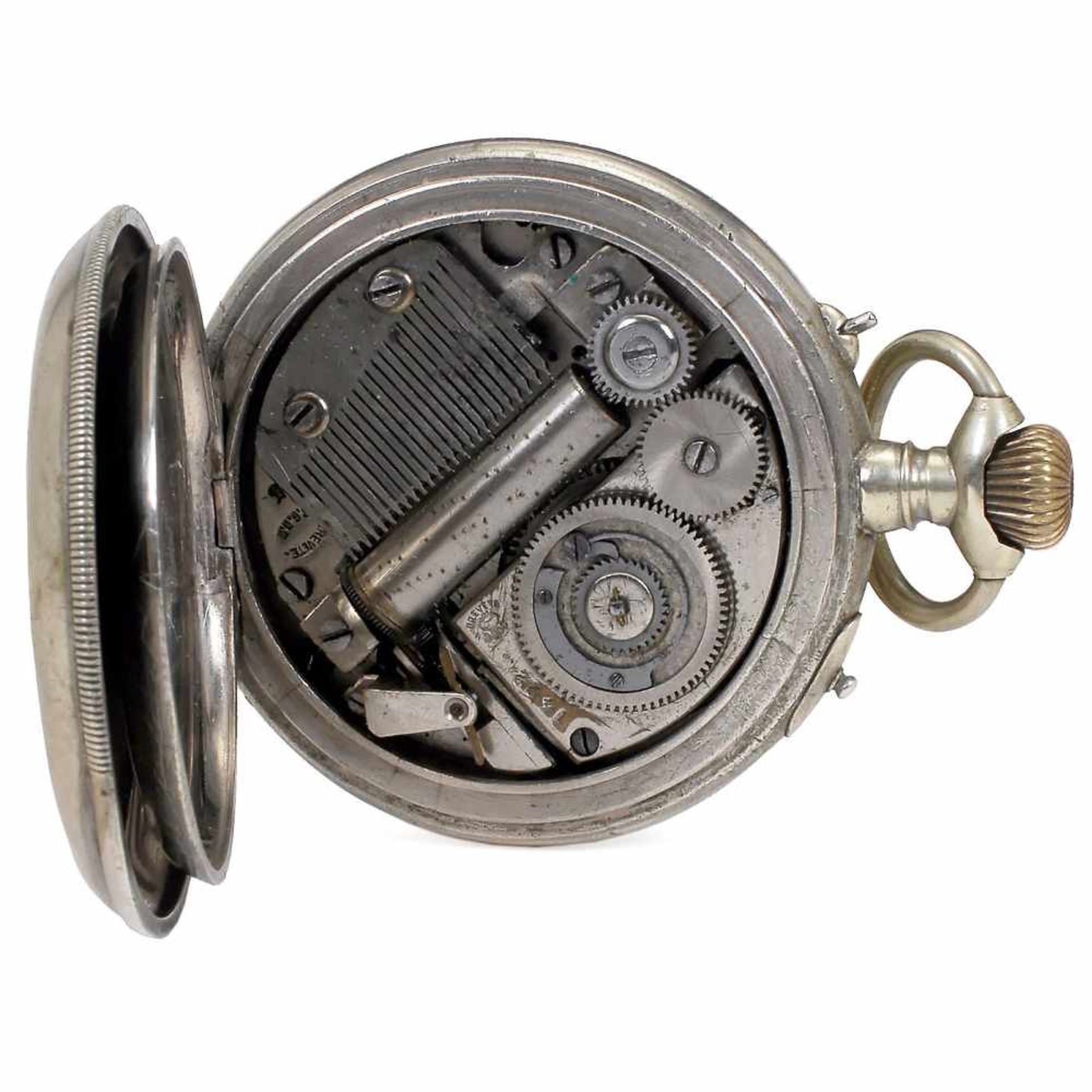 Musical Watch with Alarm by L'Epée, c. 1885No. 1422, with 2-inch (5 cm) enameled Arabic dial with - Bild 2 aus 2