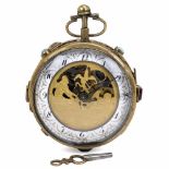 Austrian Musical Pocket Watch, c. 1820No. 233, with 2-inch (5 cm) enameled annular Arabic dial