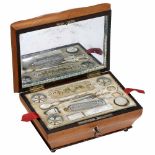 Musical Sewing Necessaire, c. 1840With recessed tray containing steel and mother-of-pearl
