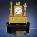 Musical Clock by Robert with Prototype Cylinder Movement, c. 1820Figural gilt-brass clock