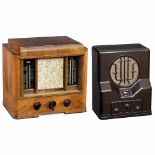 2 Interesting Tube Radios1) Saba 31WL, 4 tubes, mains-operated, LW + MW, bakelite case, 1931. - And: