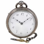 Rare Musical Pocket Watch with Cylinder Movement, c. 1815With 2-inch (5 cm) enameled Arabic dial,