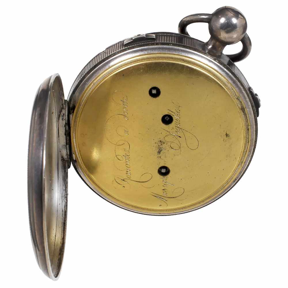 Musical Silver Pocket WatchNo. 6298, date and origin unknown, with 2-inch (5 cm) silver dial with - Bild 3 aus 5