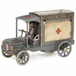 Lehmann "Salus" Ambulance EPL 734, c. 1918Lithographed tin, 2 fabric blinds (one side missing hand