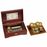 2 Japanese Cylinder Musical Boxes1) Orpheus 50-note movement by Sankyo Seki Mfg. Co. Ltd.,