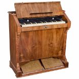 Small Biedermeier Reed Organ, c. 1850Vacuum system, 2 stops, 49 keys, walnut case 34 x 16 x 35