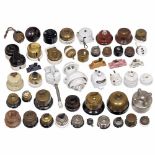 Group of Antique Switches and Power Sockets, 1900 onwardsPorcelain, ceramic, bakelite, brass and