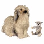 2 Steiff Animals1) Hassan Afghan hound no. 4180/45. Steiff Studio, height 17 ¾ in. - And: 2) Replica